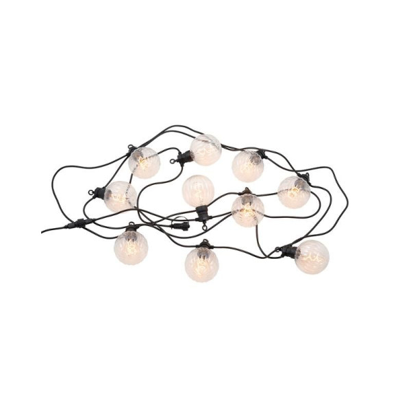GUIRLANDE LUMINEUSE LUKE EXTENSION10 LED CLAIRES EXTERIEUR NOIR