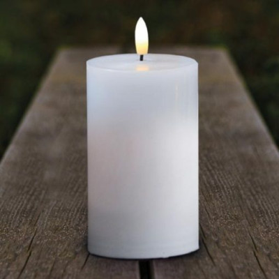 BOUGIE LED SILLE EXTERIEUR DIA 7.5 - HAUTEUR 12.5 CM BLANC 2