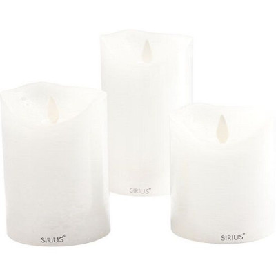 ENSEMBLE DE 3 BOUGIES LED SARA RECHARGEABLES Ø7,5 X H10/12,5/15CM