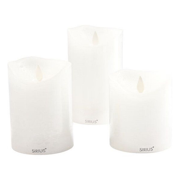 SET OF 3 RECHARGEABLE SARA LED CANDLES 7.5 CM WHITE