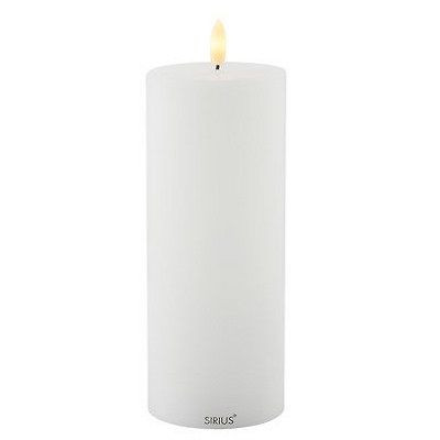 BOUGIE LED SILLE EXTERIEURØ 10 X H 20 CM BLANC