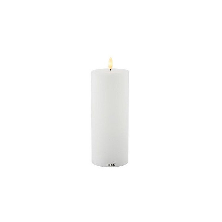 BOUGIE LED SILLE EXTERIEURØ 10 X H 20 CM BLANC