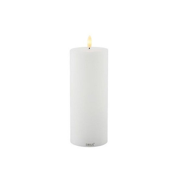 BOUGIE LED SILLE EXTERIEURØ 10 X H 20 CM BLANC