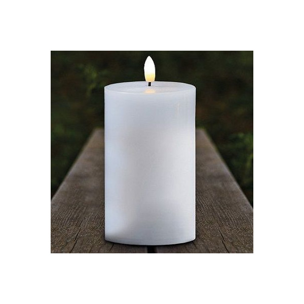 BOUGIE LED SILLE EXTERIEURØ 10 X H 20 CM BLANC