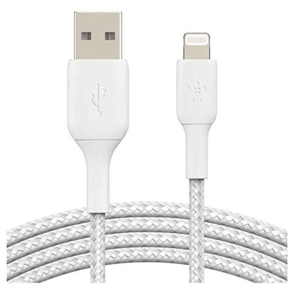 RELÂMPAGO TRANÇADO FORCE ERS USB UM CABO 3M BRANCO