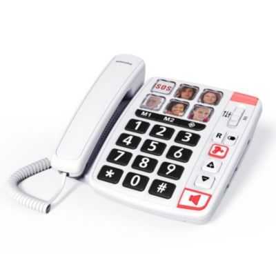TELEFONE COM FIO XTRA 1110 BOTÕES GRANDES BRANCO 2