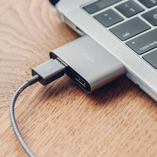 USB-C ERS DUAL USB ADAPTER TITANIUM GRAY