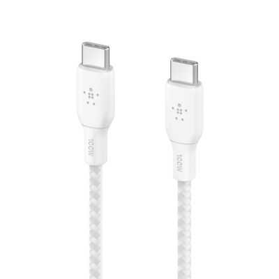 CABLE RENFORCE USB C VERS USB C 3M BLANC 2