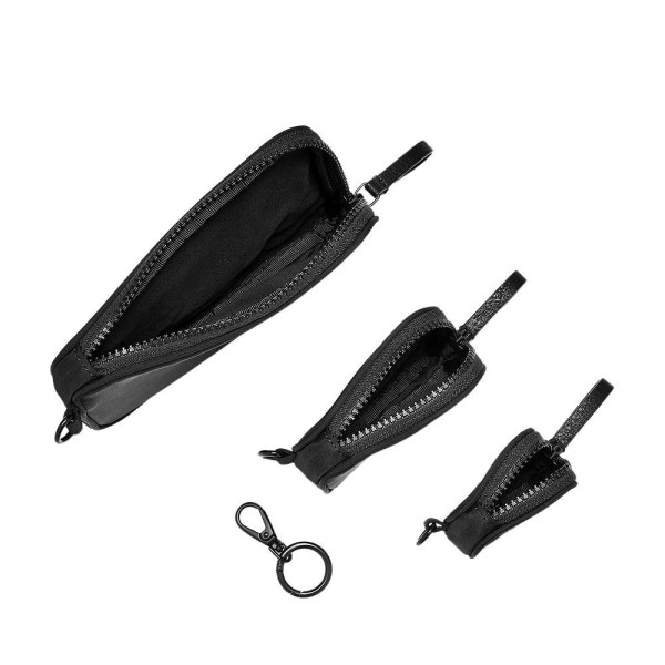 BLACK POLYESTER TECH POUCH