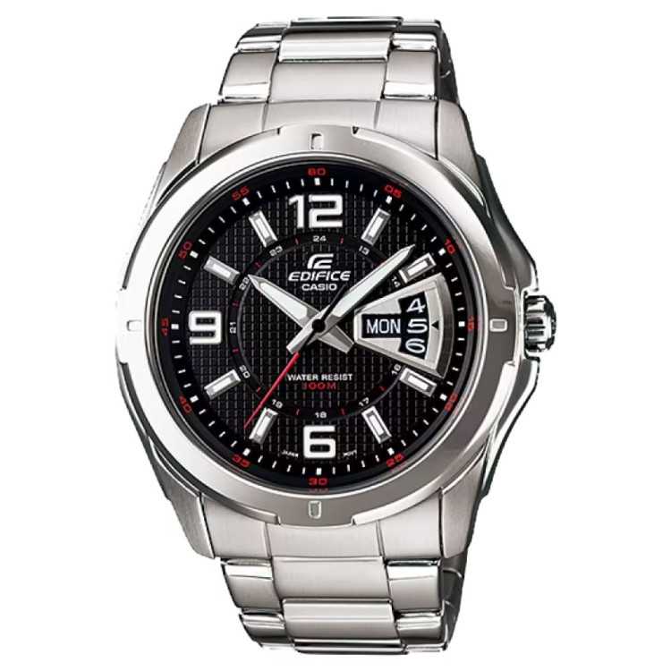 MONTRE HOMME EDIFICE EF-129 ACIER NOIR ET ARGENT