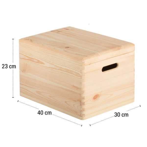 CAIXA COM TAMPA 23X40X30 MADEIRA DE...
