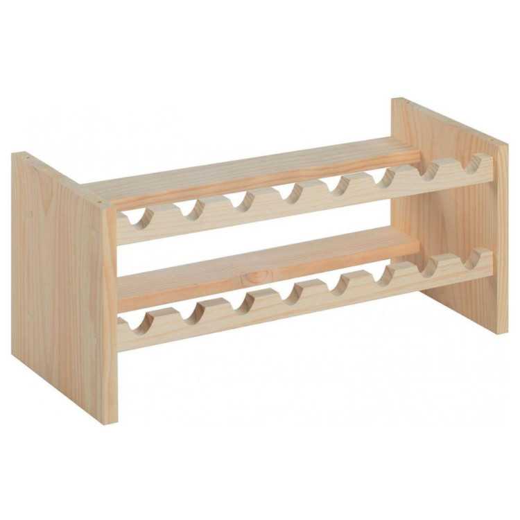 PORTE-BOUTEILLES KATEA  16 BOUTEILLES EMPILABLE BOIS DE PIN