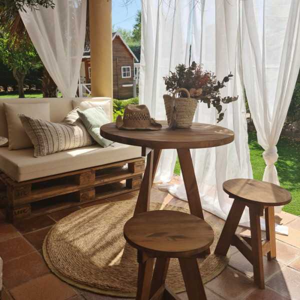 LOW STOOL 36 CM PINE WOOD