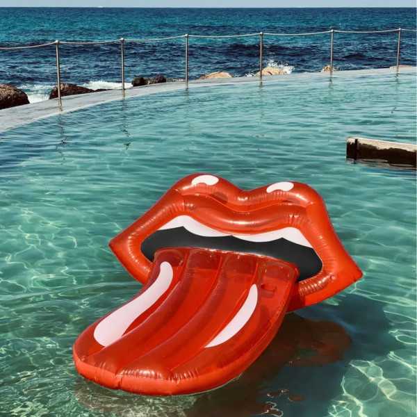 BÓIA DE ASSENTO INFLÁVEL DELUXE LEVRES ROLLING STONES 150 CM