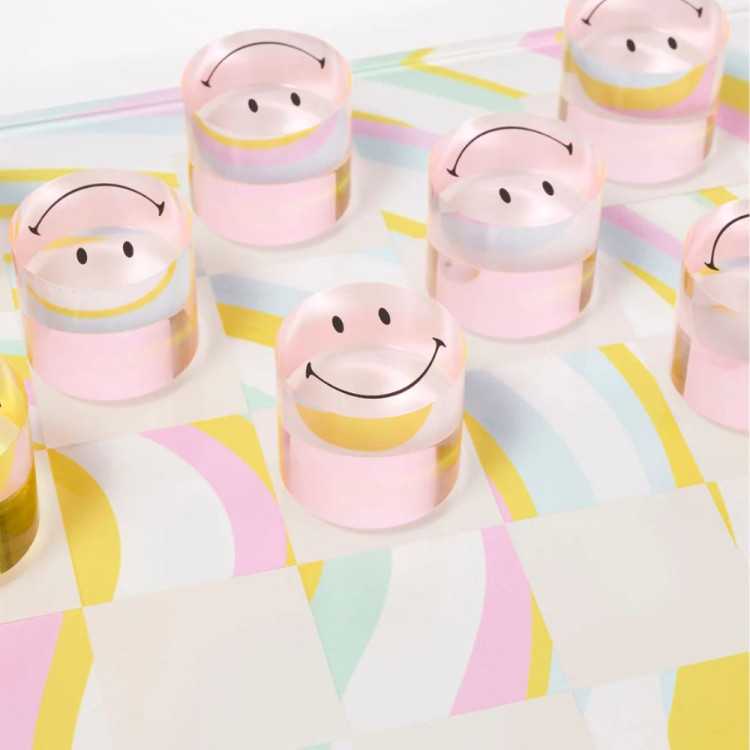 JEU DE DAMES EN LUCITE CHECKERS SMILEY