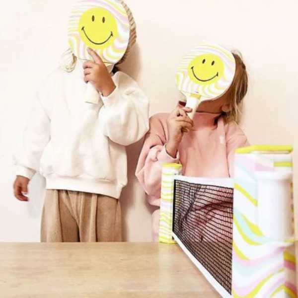 ENSEMBLE FILET ET RAQUETTE PING PONG SMILEY