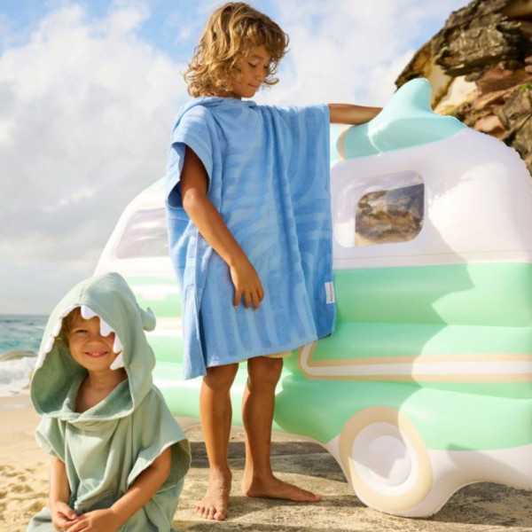 BOUÉE MATELAS FLOTTEUR DE LUXE CARAVANE BLEU 180 CM