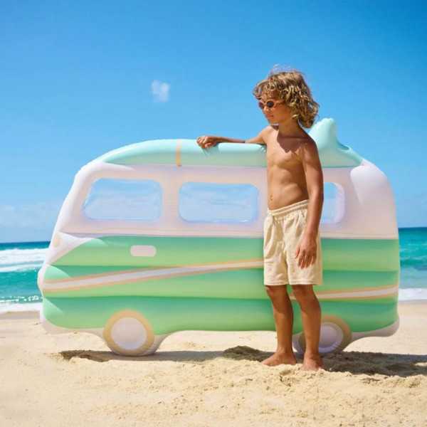 BOUÉE MATELAS FLOTTEUR DE LUXE CARAVANE BLEU 180 CM
