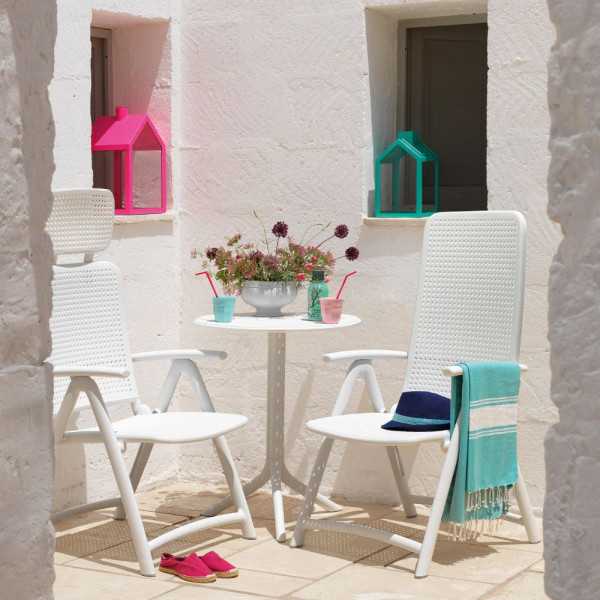 TABLE EXTERIEUR SPRITZ RELEVABLE BLANC