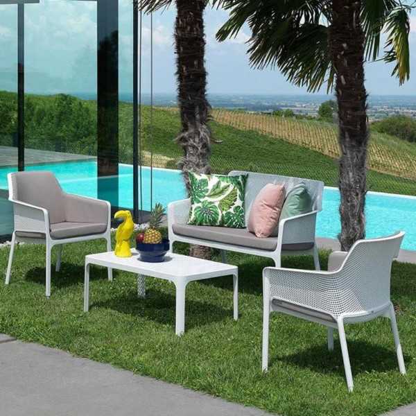 NET 100 WHITE OUTDOOR COFFEE TABLE