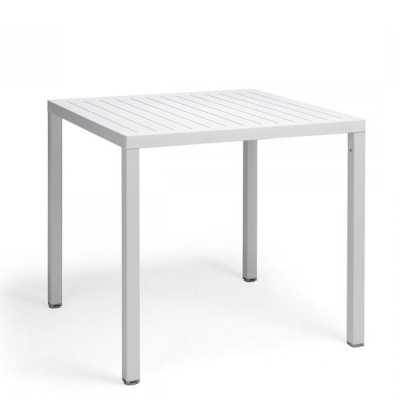 TABLE EXTERIEUR CUBE 80 BLANC