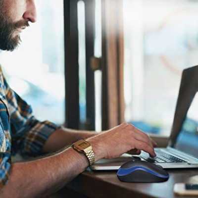 SOURIS SANS FIL M185 BLEU/NOIR 2