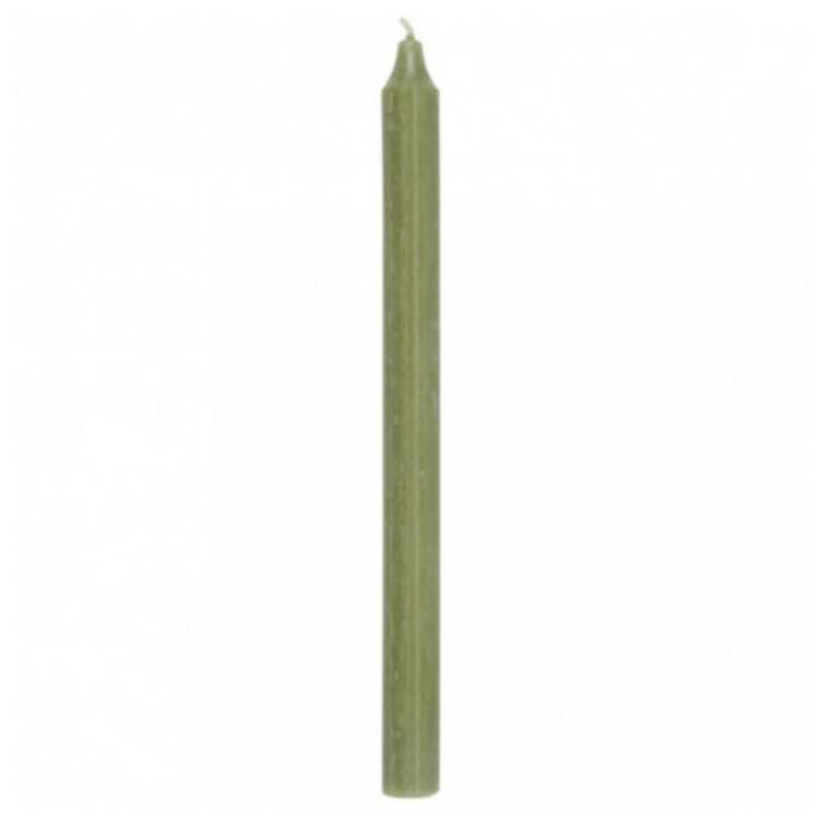 VELA DE JANTAR RÚSTICA 29CM VERDE MUSGO