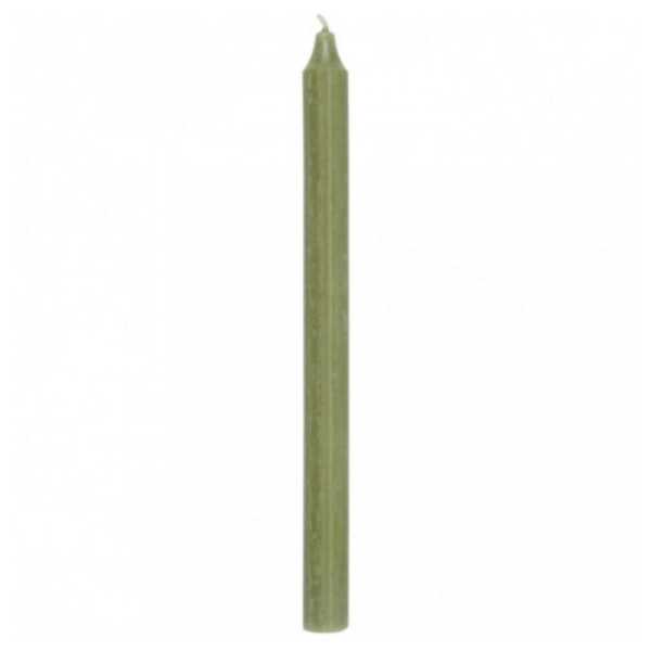 VELA DE JANTAR RÚSTICA 29CM VERDE MUSGO