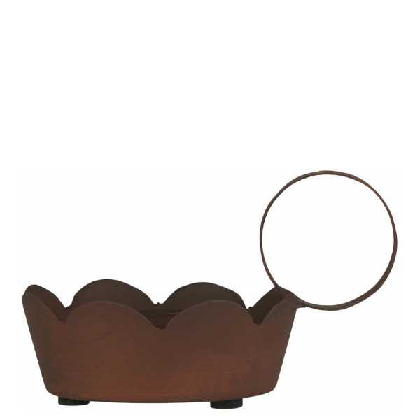 CANDLEHOLDER WITH RUST METAL WAVY...