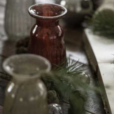 CORAL ALMOND PEBBLE GLASS VASE 2