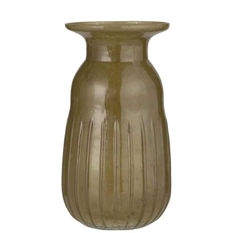 VASE EN VERRE GALET VERT AUTOMNE