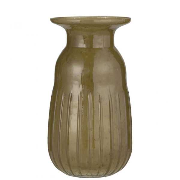 VASO DE VIDRO DE PEBBLE VERDE OUTONO