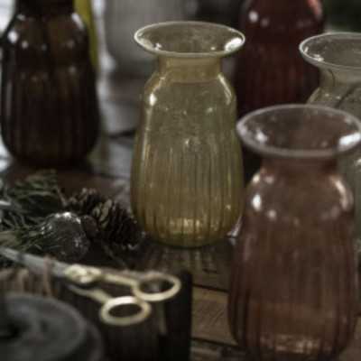 VASE EN VERRE GALET MIEL 2