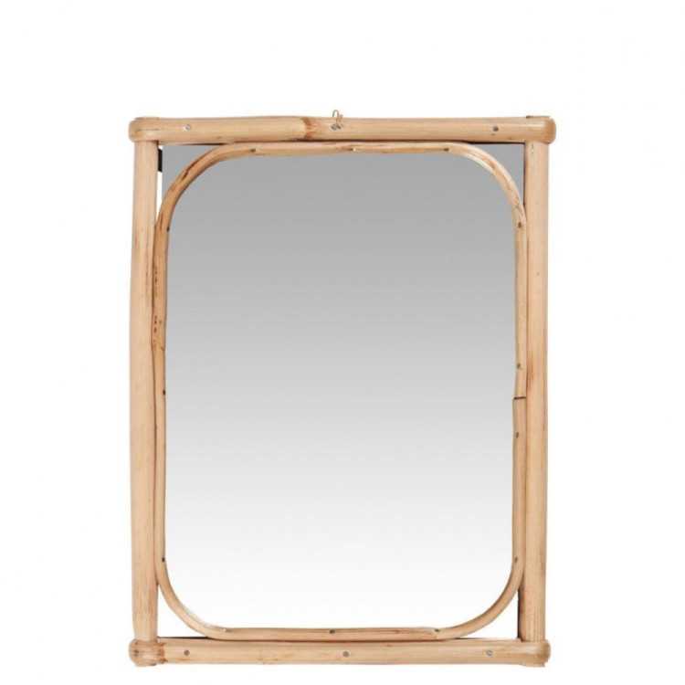 MIROIR MURAL 26.5 CM BAMBOU MARON CLAIR