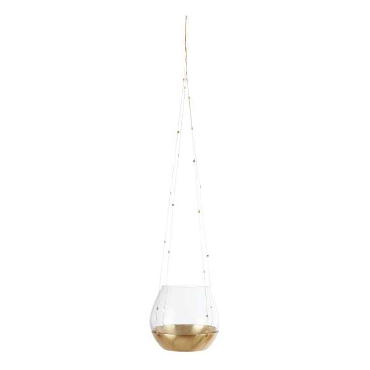CLEAR AND BRASS TEALIGHT
