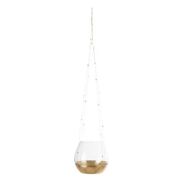 CLEAR AND BRASS TEALIGHT