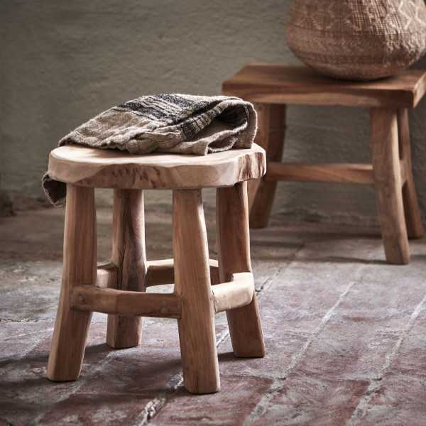 PALLE STOOL Ø30X31 CM NATURAL WOOD