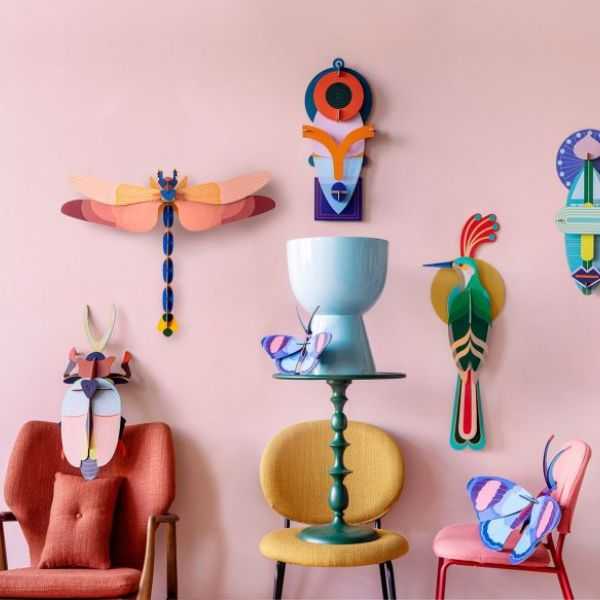 PINK DRAGONFLY 3D WALL DECORATION
