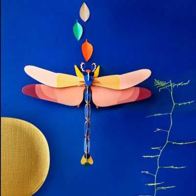 DECORATION MURALE 3D PINK DRAGONFLY 2
