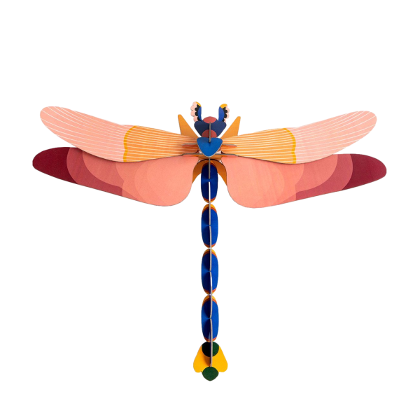 DECORAÇÃO DE PAREDE 3D LIBÉLULA ROSA