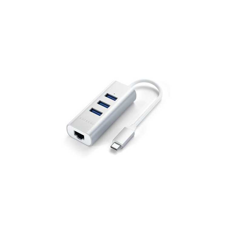 HUB USB-C 2 EN 1 ARGENT