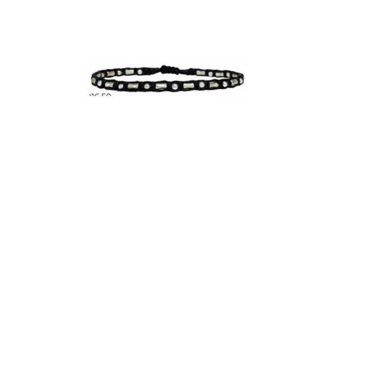 BRACELET SILVER MEN 04 PERLES DE VERRE ET ARGENT