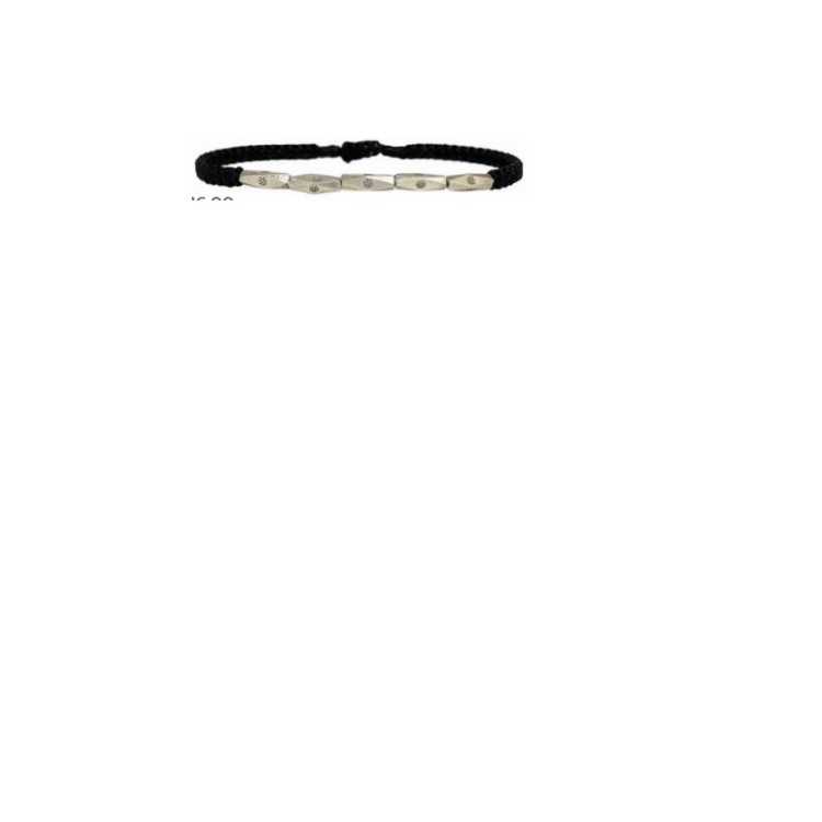BRACELET SILVER MEN 05 PERLES DE VERRE ET ARGENT