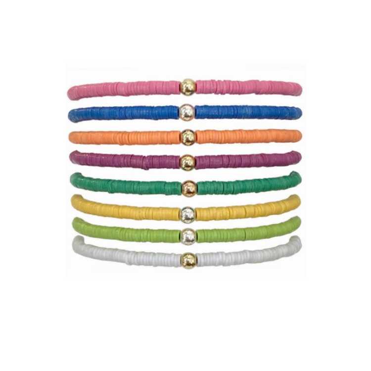 PACK PULSEIRA CORAL PÉROLAS DE VINIL E OURO 14...