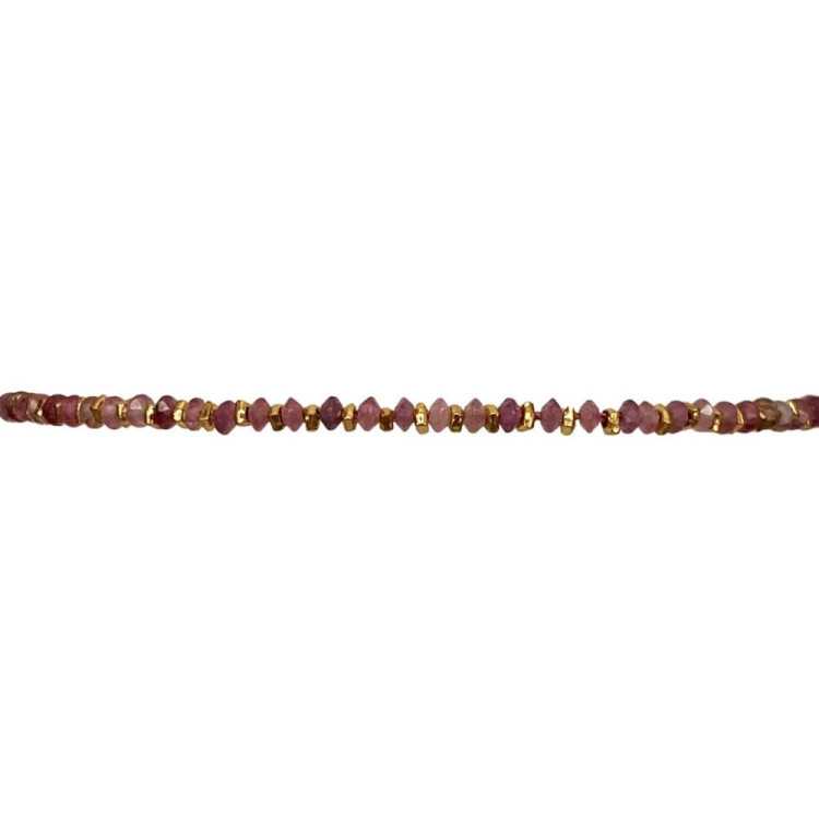 BRACELET VIOLET 03 SEMI-PRECIEUSES TOURMALINE ET PERLES VERMEIL