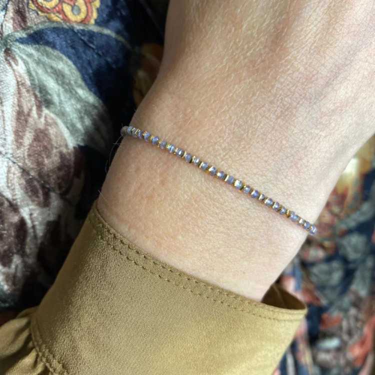 BRACELET TANZANITE ET PERLES VERMEIL