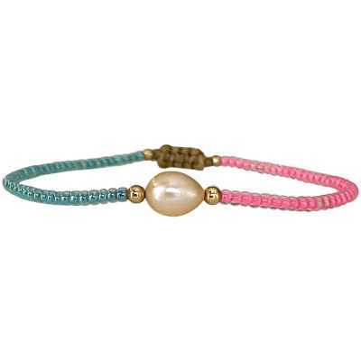 BRACELET GYPSY 04 PIERRES SEMI-PRECIEUSES PERLES ARGENT
