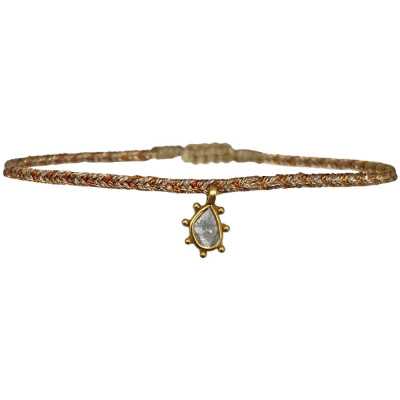 BRACELET SUN AVEC DIAMANT SOLEIL FAIT MAIN DANS DES TONS DE CUIVRE ET OR