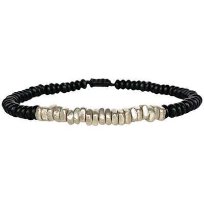 BRACELET STONES MEN PERLES ARGENT 925 ET ONYX NOIR 2