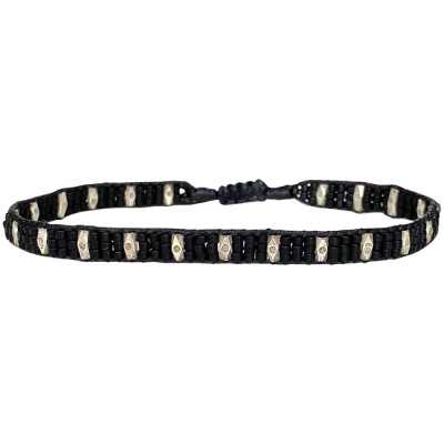 BRACELET SILVER MEN 07 PERLES DE VERRE ET ARGENT